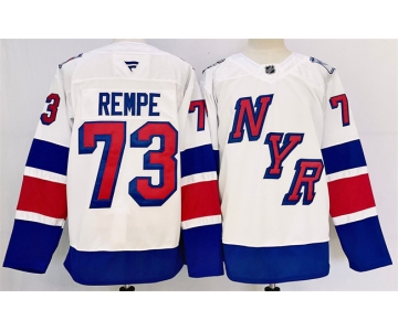 Men's New York Rangers #73 Matt Rempe White 2024-25 Stadium Series Stitched Jersey