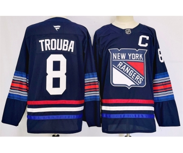 Men's New York Rangers #8 Jacob Trouba Navy 2024-25 Stitched Jersey
