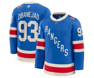 Men's New York Rangers #93 Mika Zibanejad Blue Centennial Stitched Hockey Jersey