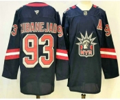 Men's New York Rangers #93 Mika Zibanejad Navy Reverse Retro Authentic Jersey