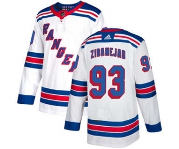 Men's New York Rangers #93 Mika Zibanejad White Road Stitched Hockey Jersey