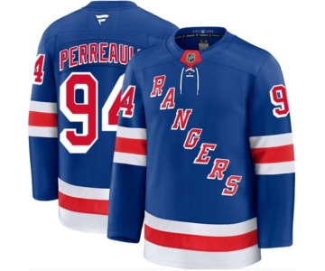 Men's New York Rangers #94 Gabe Perreault Royal Home Stitched Hockey Jersey
