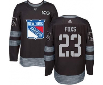 Men's Rangers #23 Adam Foxs Black 1917-2017 100th Anniversary Stitched Hockey Jersey