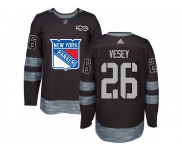 Men's Reebok New York Rangers #26 Jimmy Vesey Authentic Black 1917-2017 100th Anniversary NHL Jersey