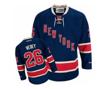 Men's Reebok New York Rangers #26 Jimmy Vesey Authentic Navy Blue Third NHL Jersey