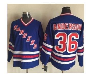 New York Rangers #36 Glenn Anderson Blue CCM Heroes of Hockey Alumni Stitched NHL Jersey