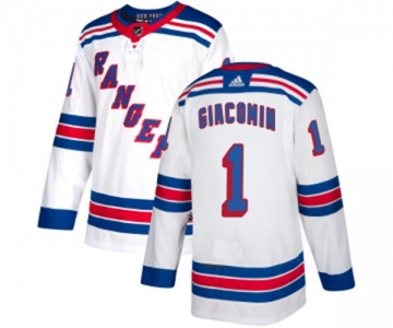Reebok New York Rangers #1 Eddie Giacomin Authentic White Away NHL Jersey