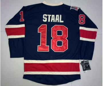 nhl jerseys new york rangers #18 staal dk blue[85th]
