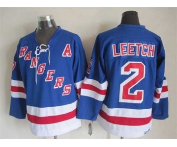 nhl jerseys new york rangers #2 leetch blue[2014 new stadium][patch A]