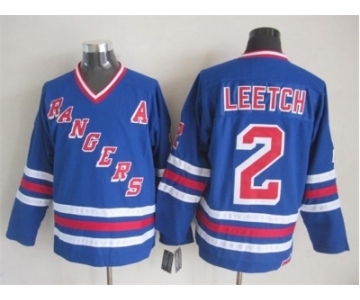 nhl jerseys new york rangers #2 leetch blue[New vintage retro]