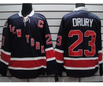 nhl jerseys new york rangers #23 drury dk blue[85th]