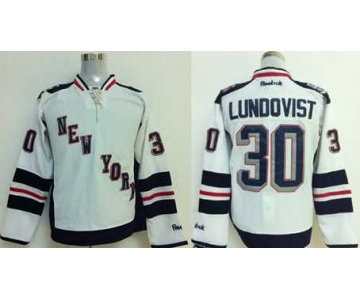 nhl jerseys new york rangers #30 lundovist white[2014 new stadium]