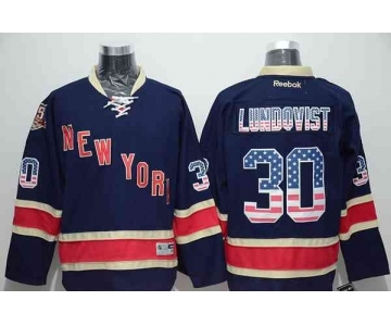 nhl jerseys new york rangers #30 lundqvist blue[national flag version]