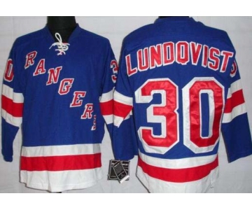 nhl new york rangers #30 lundqvist blue