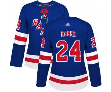 New York Rangers #24 Kaapo Kakko Royal Blue Home Authentic Women's Stitched Hockey Jersey