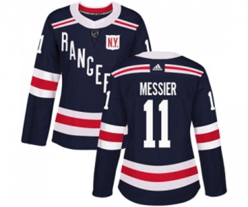 Women Adidas New York Rangers #11 Mark Messier Authentic Navy Blue 2018 Winter Classic NHL Jersey