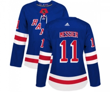 Women Adidas New York Rangers #11 Mark Messier Premier Royal Blue Home NHL Jersey