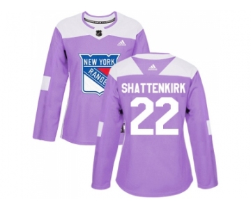 Women Adidas New York Rangers #22 Kevin Shattenkirk Purple Authentic Fights Cancer Stitched NHL Jersey