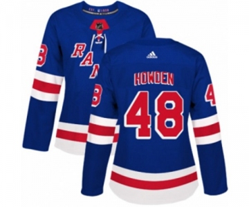 Women Adidas New York Rangers #48 Brett Howden Authentic Royal Blue Home NHL Jersey