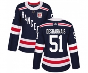 Women Adidas New York Rangers #51 David Desharnais Authentic Navy Blue 2018 Winter Classic NHL Jersey