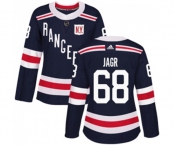 Women Adidas New York Rangers #68 Jaromir Jagr Authentic Navy Blue 2018 Winter Classic NHL Jersey