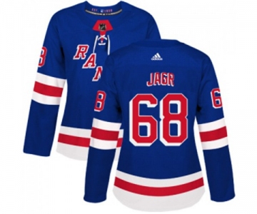 Women Adidas New York Rangers #68 Jaromir Jagr Authentic Royal Blue Home NHL Jersey