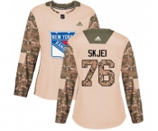 Women Adidas New York Rangers #76 Brady Skjei Authentic Camo Veterans Day Practice NHL Jersey