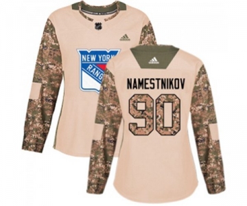 Women Adidas New York Rangers #90 Vladislav Namestnikov Authentic Camo Veterans Day Practice NHL Jersey