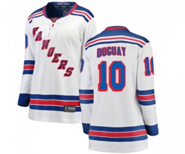 Women New York Rangers #10 Ron Duguay Fanatics Branded White Away Breakaway NHL Jersey
