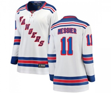 Women New York Rangers #11 Mark Messier Fanatics Branded White Away Breakaway NHL Jersey
