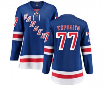 Women New York Rangers #77 Phil Esposito Fanatics Branded Royal Blue Home Breakaway NHL Jersey
