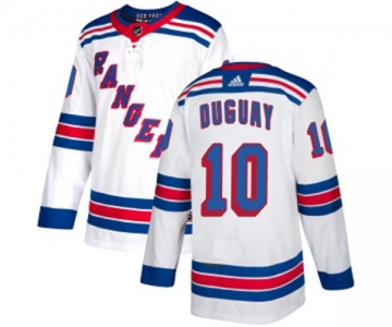 Women Reebok New York Rangers #10 Ron Duguay Authentic White Away NHL Jersey