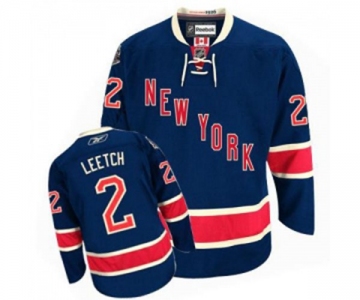 Women Reebok New York Rangers #2 Brian Leetch Authentic Navy Blue Third NHL Jersey