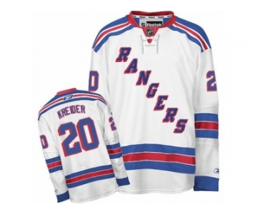 Women's Reebok New York Rangers #20 Chris Kreider Premier White Away NHL Jersey