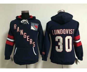 women nhl jerseys new york rangers #30 lundqvist blue[pullover hooded sweatshirt]