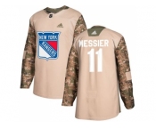 Youth Adidas New York Rangers #11 Mark Messier Camo Authentic 2017 Veterans Day Stitched NHL Jersey