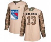 Youth Adidas New York Rangers #13 Sergei Nemchinov Authentic Camo Veterans Day Practice NHL Jersey