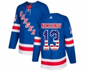 Youth Adidas New York Rangers #13 Sergei Nemchinov Authentic Royal Blue USA Flag Fashion NHL Jersey