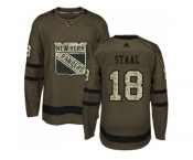 Youth Adidas New York Rangers #18 Marc Staal Green Salute to Service Stitched NHL Jersey