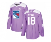 Youth Adidas New York Rangers #18 Marc Staal Purple Authentic Fights Cancer Stitched NHL Jersey