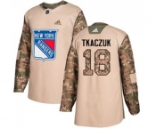 Youth Adidas New York Rangers #18 Walt Tkaczuk Authentic Camo Veterans Day Practice NHL Jersey