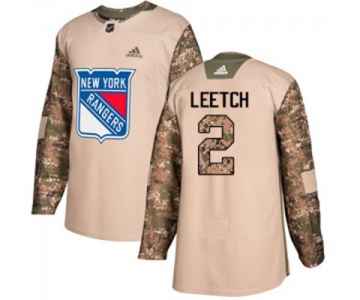 Youth Adidas New York Rangers #2 Brian Leetch Authentic Camo Veterans Day Practice NHL Jersey