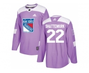 Youth Adidas New York Rangers #22 Kevin Shattenkirk Purple Authentic Fights Cancer Stitched NHL Jersey