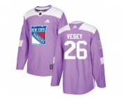 Youth Adidas New York Rangers #26 Jimmy Vesey Purple Authentic Fights Cancer Stitched NHL Jersey