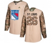 Youth Adidas New York Rangers #26 Martin St. Louis Authentic Camo Veterans Day Practice NHL Jersey