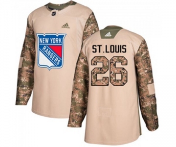 Youth Adidas New York Rangers #26 Martin St. Louis Authentic Camo Veterans Day Practice NHL Jersey