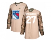 Youth Adidas New York Rangers #27 Ryan McDonagh Camo Authentic 2017 Veterans Day Stitched NHL Jersey