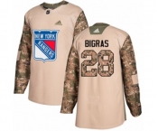 Youth Adidas New York Rangers #28 Chris Bigras Authentic Camo Veterans Day Practice NHL Jersey