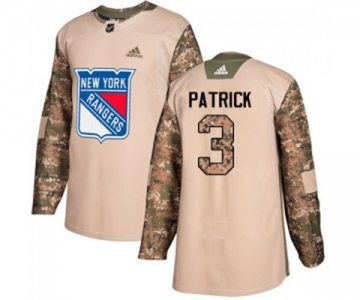 Youth Adidas New York Rangers #3 James Patrick Authentic Camo Veterans Day Practice NHL Jersey