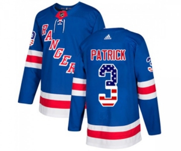 Youth Adidas New York Rangers #3 James Patrick Authentic Royal Blue USA Flag Fashion NHL Jersey